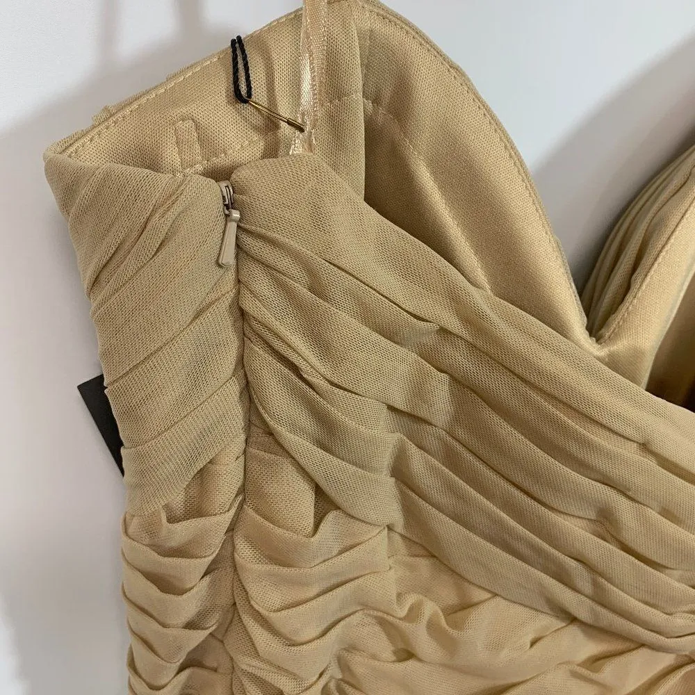 La Femme One Shoulder Fitted Mini Dress - Image 6