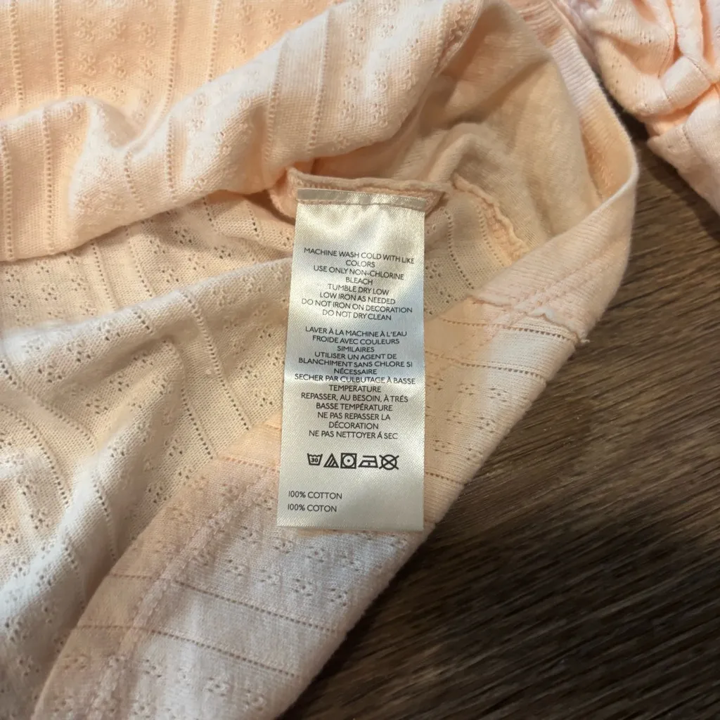 NWT Free People Hope Henley Top Strawberry Float Ruched Sleeve Romantic Boho Med - Image 5