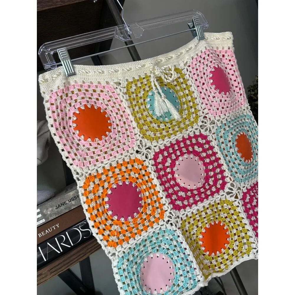 My Beachy Side Crochet Mini Skirt Multi Womens Size Large Pink - Image 7