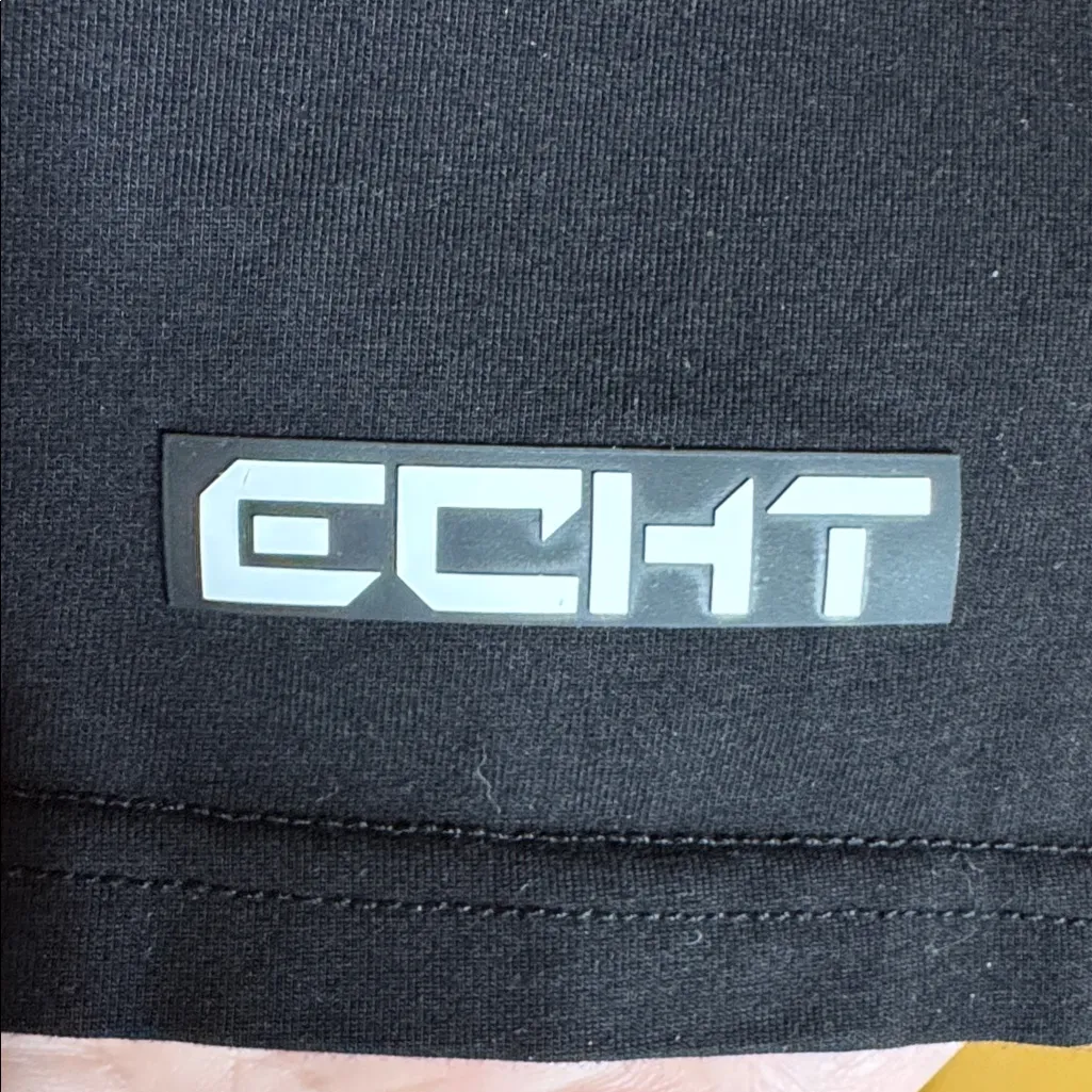 ECHT  Black Short Sleeve Mesh Panel Crop Top Size Small - Image 6