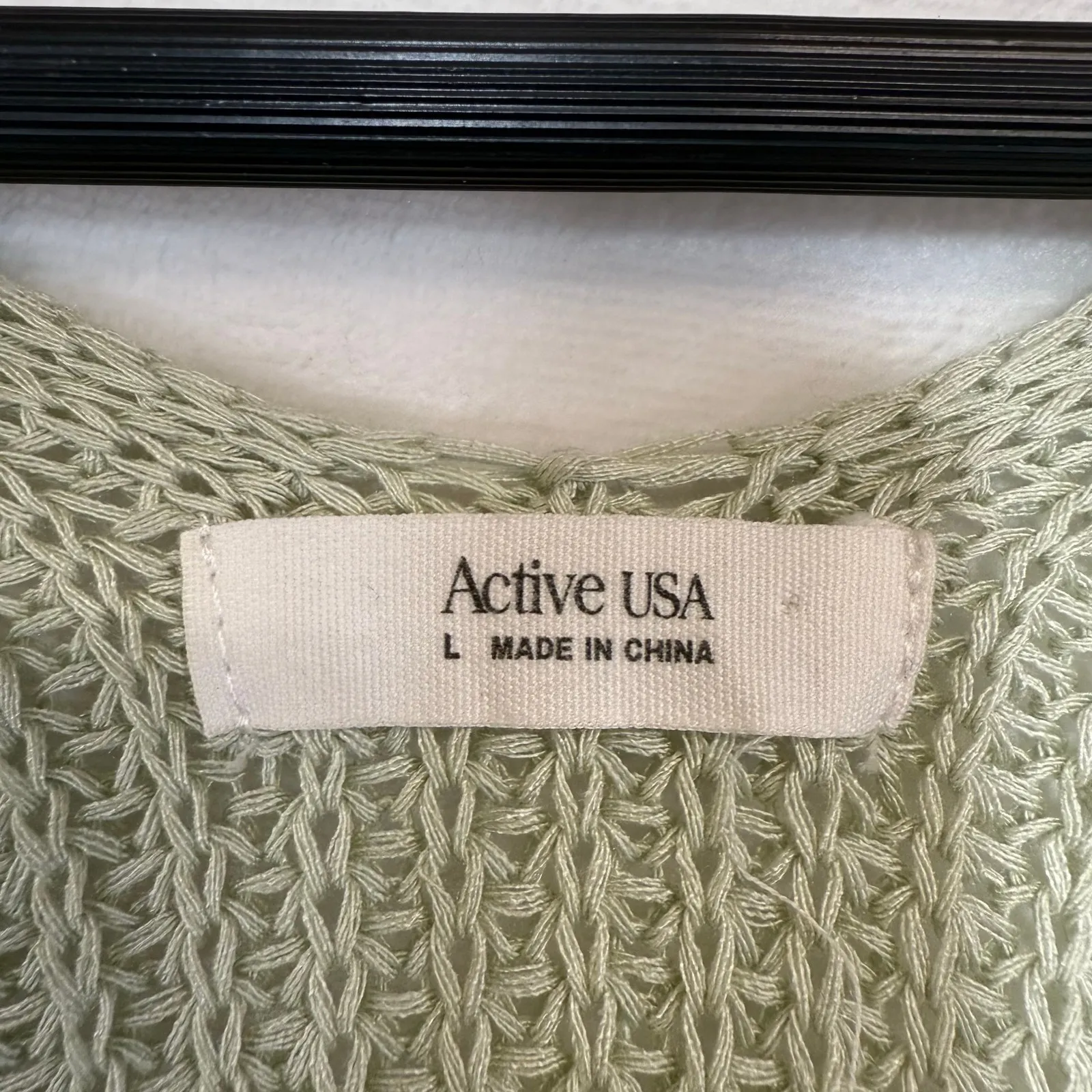 Active USA L Knit Twist Front Cropped Sage Green SoftGirl Y2K Cottage Minimalist - Image 7