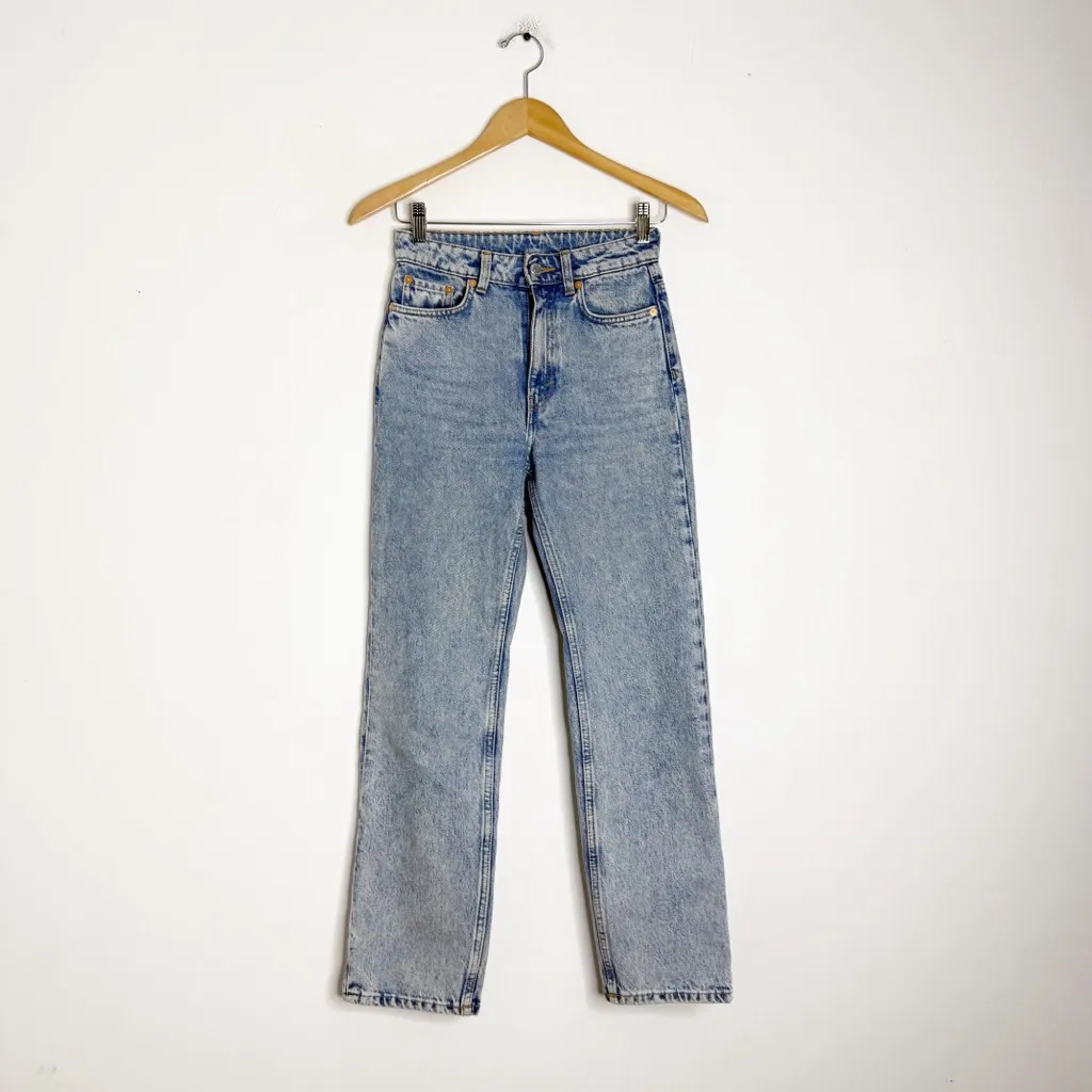 Weekday Voyager High Rise Straight Jeans 24 x 28 Light Wash ASOS - Image 5