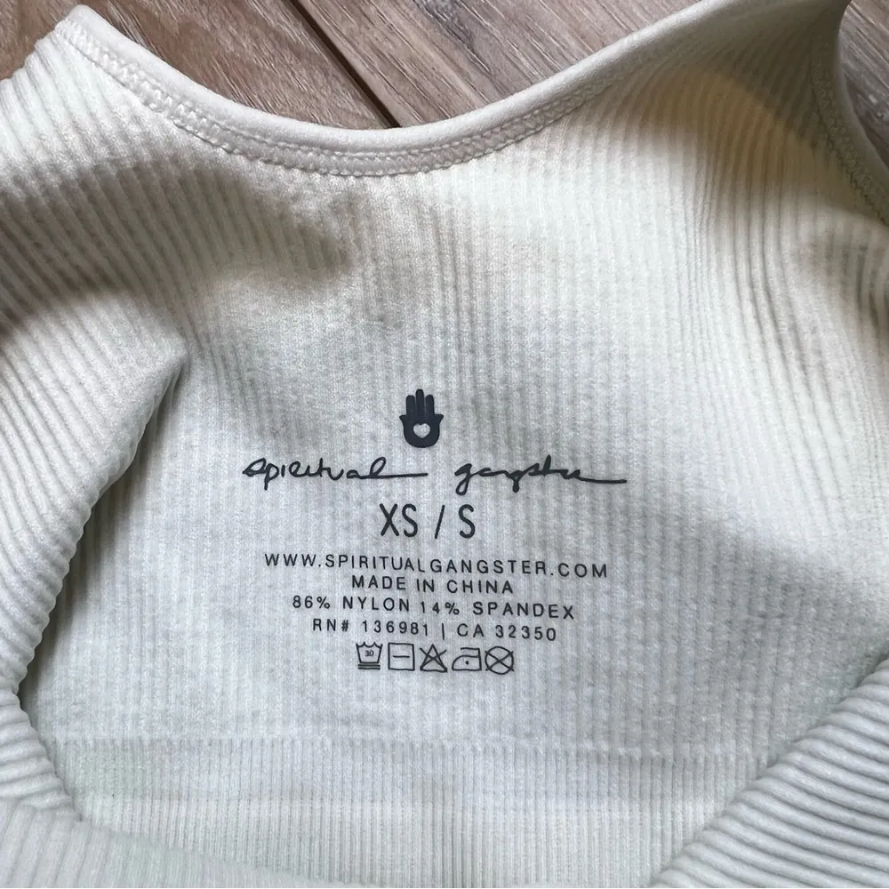 Spiritual Gangster Athena Seamless Ribbed Crop Tank. Size XSmall. - Image 4