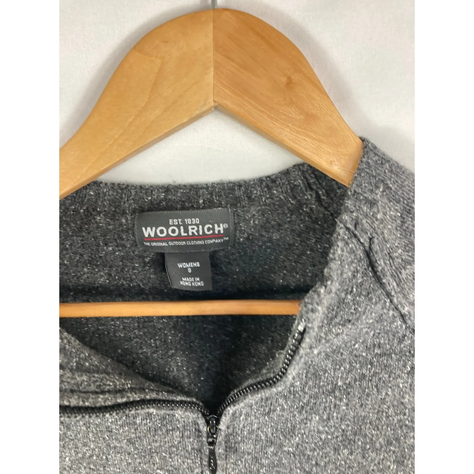 Woolrich Grey Full Zip Sweater Size Small - Image 3