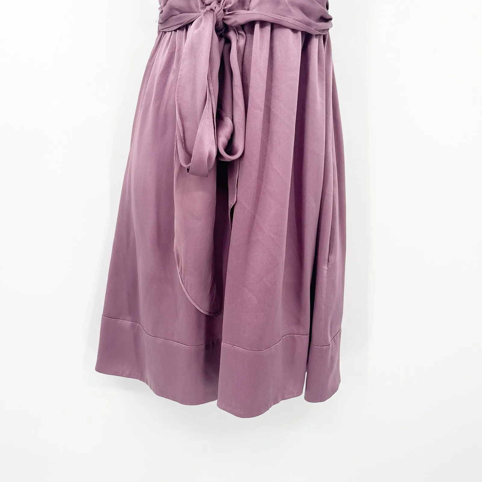 Susana Monaco Womens 100% Silk Y2K Plunge Halter Neck Mini Slip‎ Dress Size 2 - Image 3