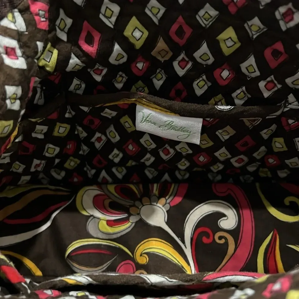 Vera Bradley Puccini Little Betsy Shoulder Bag - Brown & Pink Paisley Print - Image 6