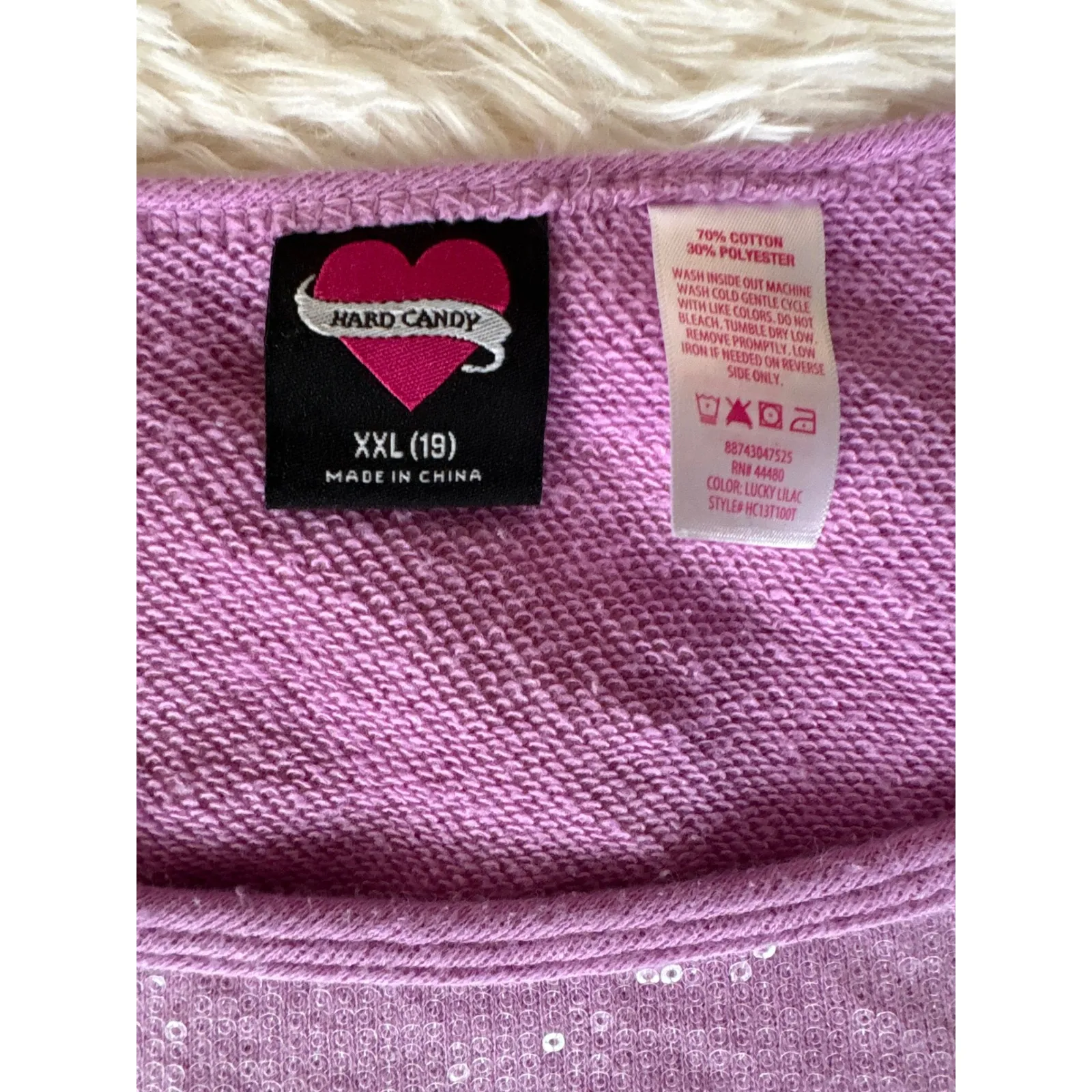 Hard Candy XXL Purple Sequin Star Sweatshirt Top Plus Size - Image 4