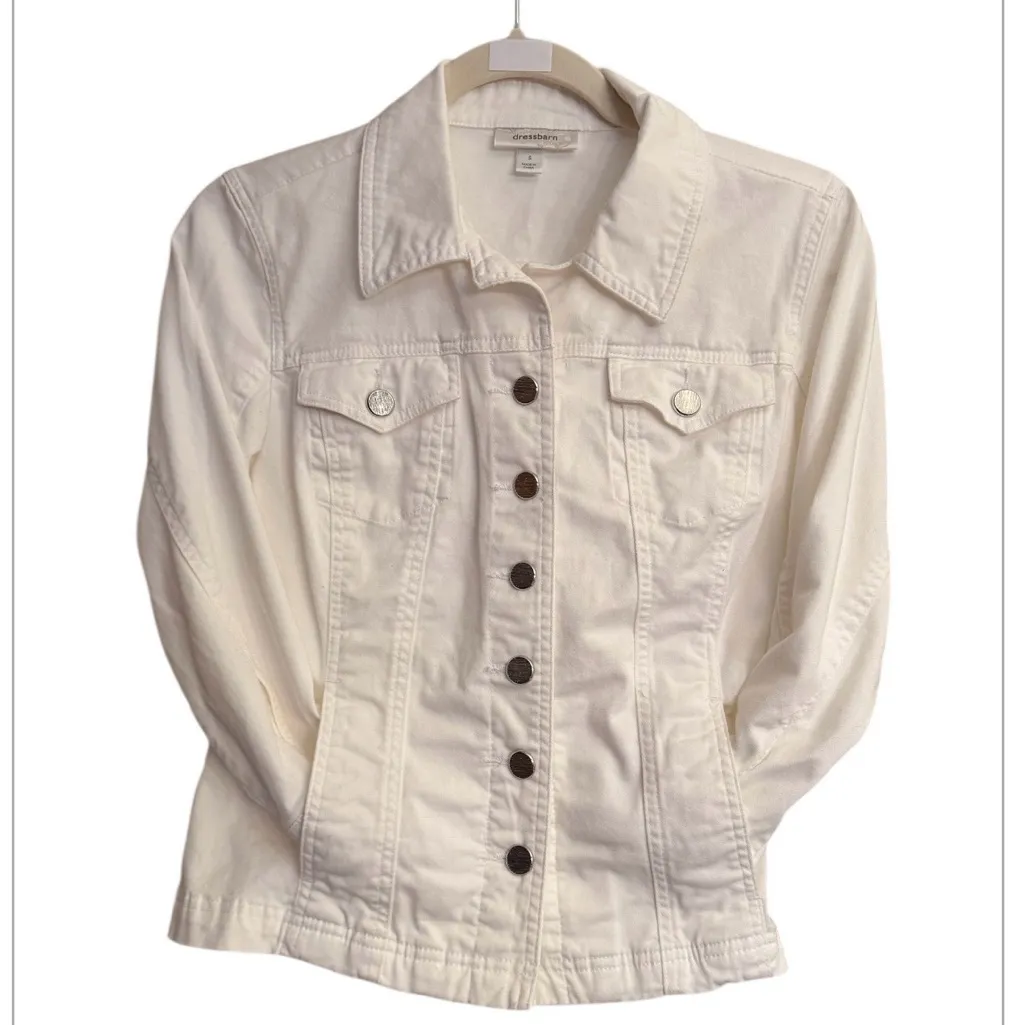 Dress barn White Cotton Jacket - Image 3