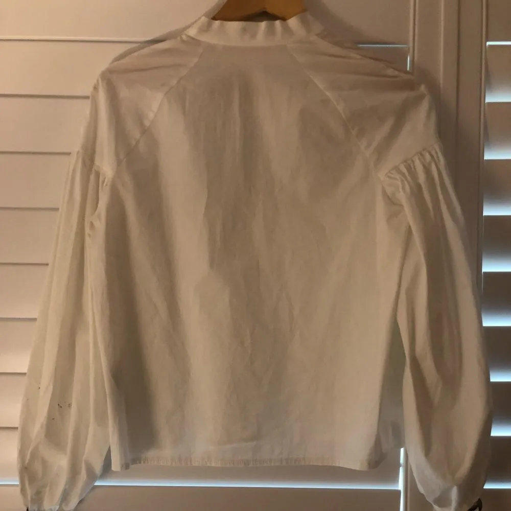 ZARA  Trafaluc‎ Collection White Cotton Blouse - Image 7
