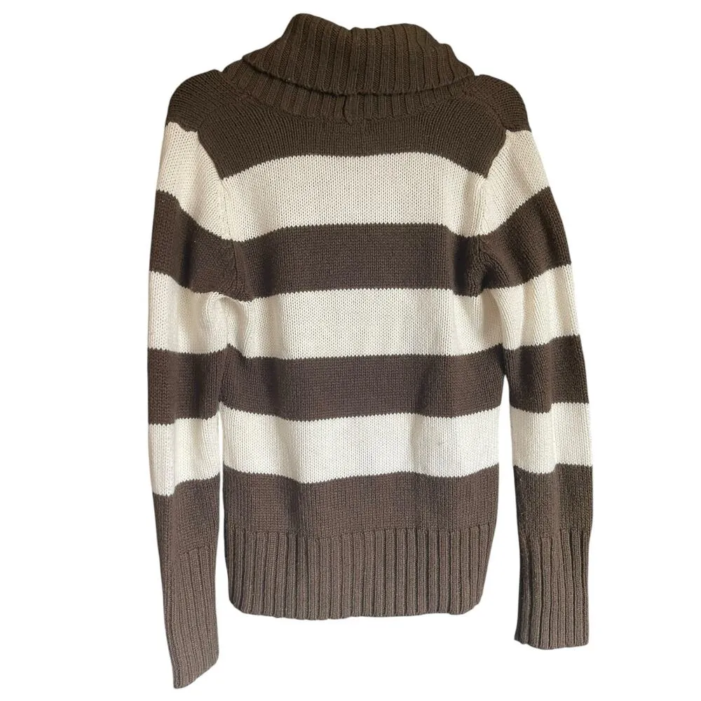 Vintage/Y2K Arizona Brown & White Striped Sweater Size XL - Image 5