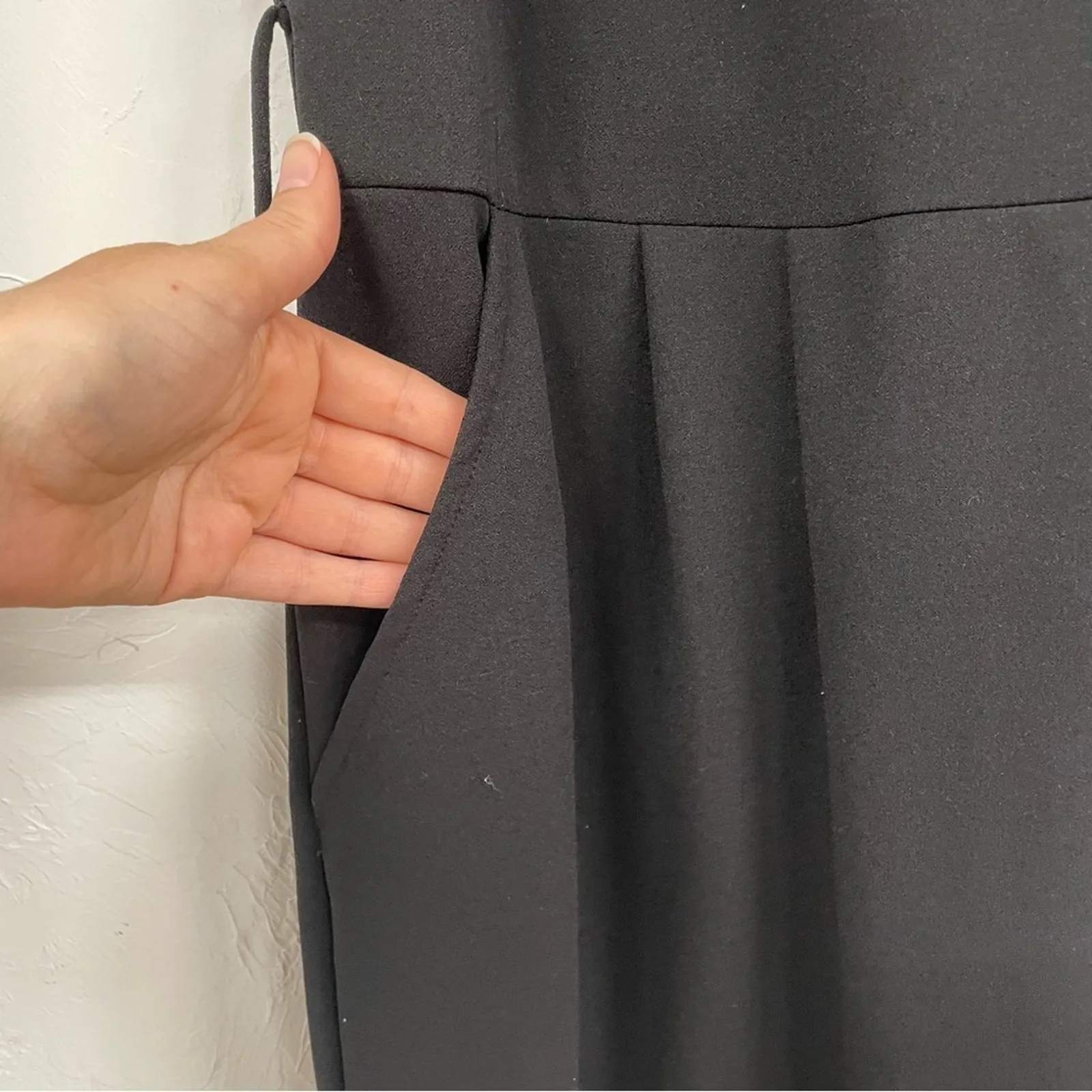 City Chic Black Sleeveless Wide Leg Cropped Jumpsuit 18 Zip Up Casual Pockets - Image 5