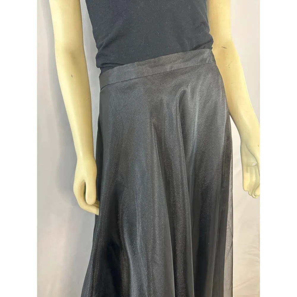 Vintage J.B.S. LTD Black formal shimmery iridescent overlay maxi skirt size 14 - Image 3