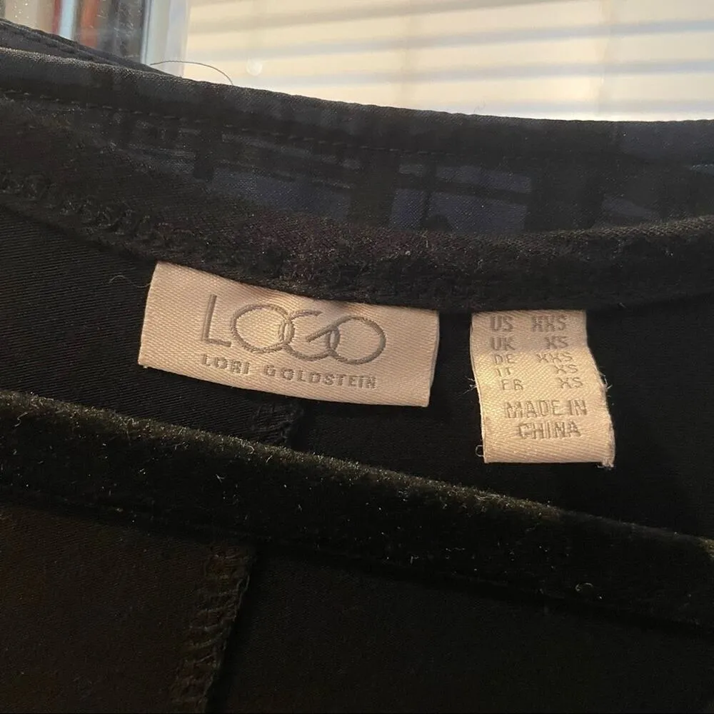 Logo Lori Goldstein Black Sleeveless Jersey Knit Midi Dress Womens XXS Stretch - Image 6