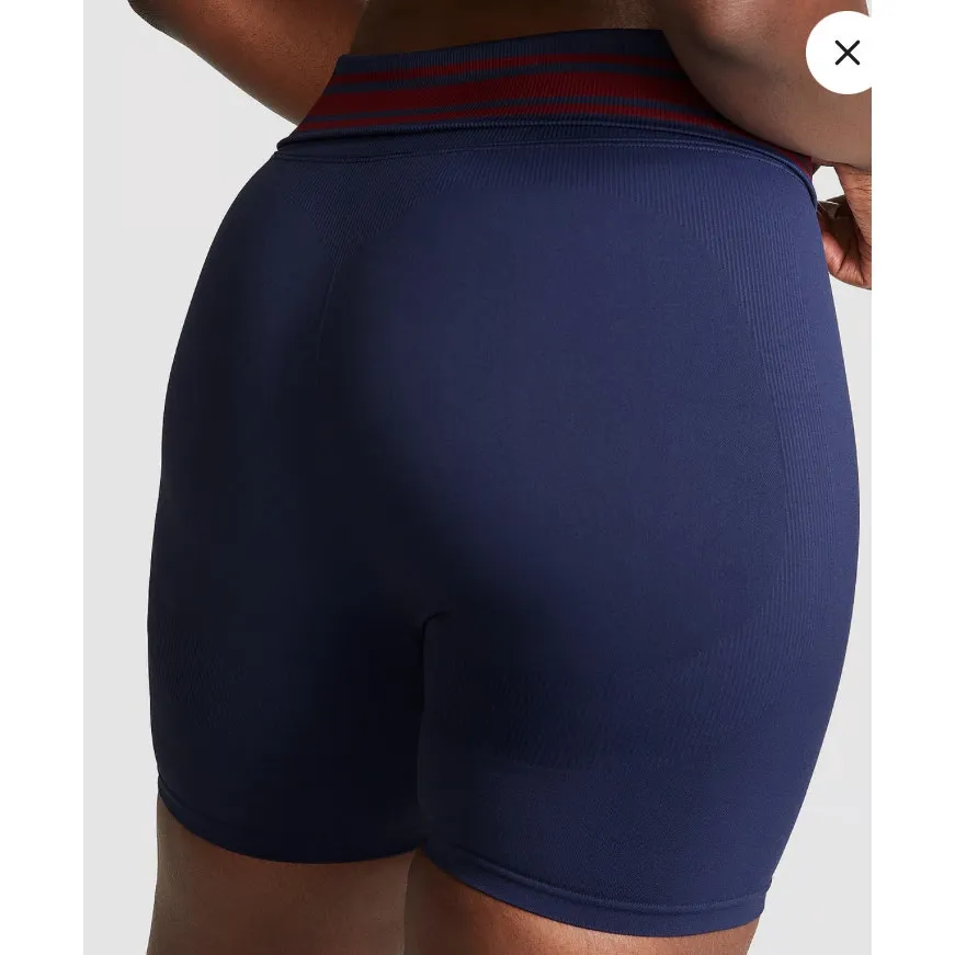 PINK Victoria's Secret Bike Shorts Foldover Large Blue NWT - Image 2