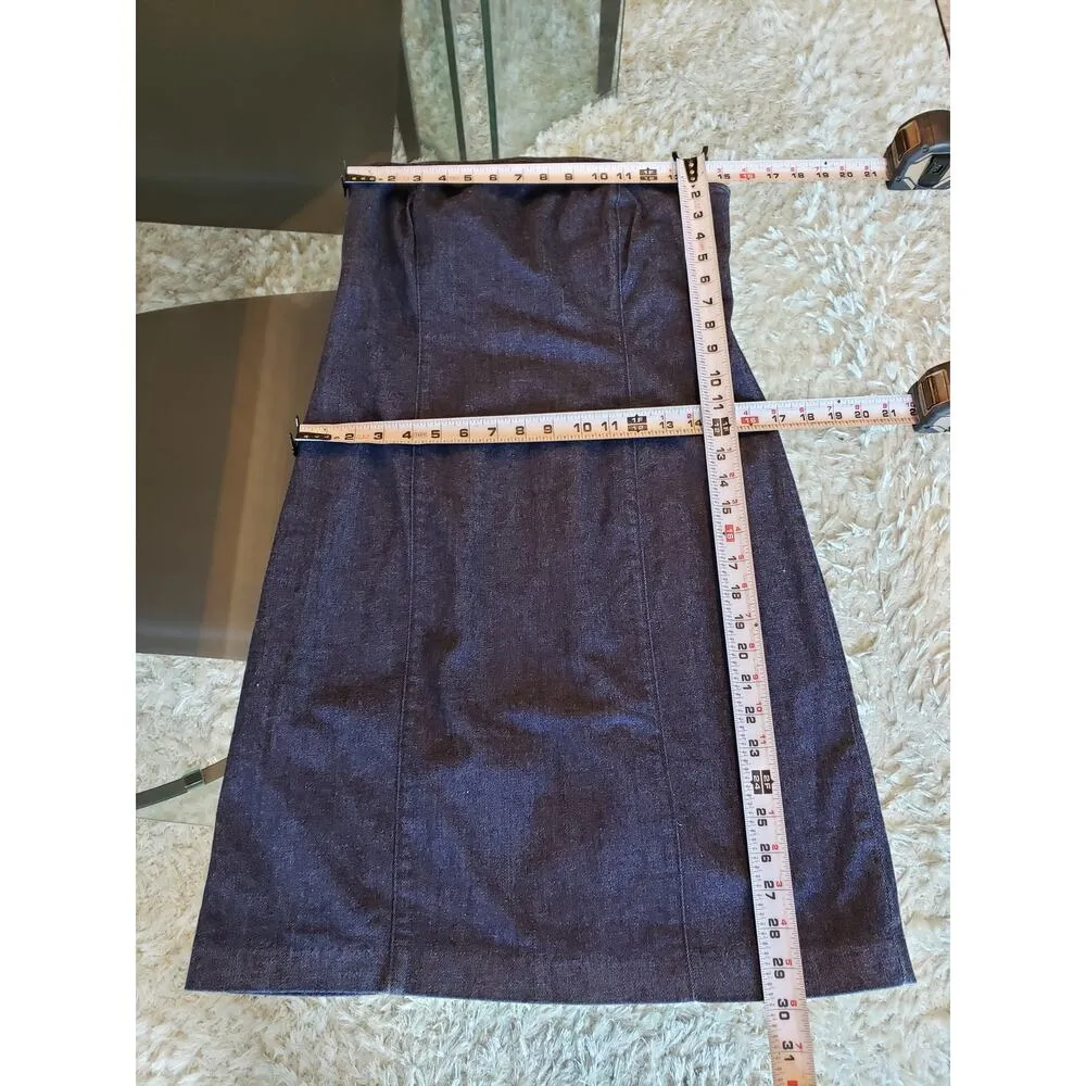 Gap Sheath Dress Womens Size 12 Cotton Blue Solid Off The Shoulder Back Zip - Image 7