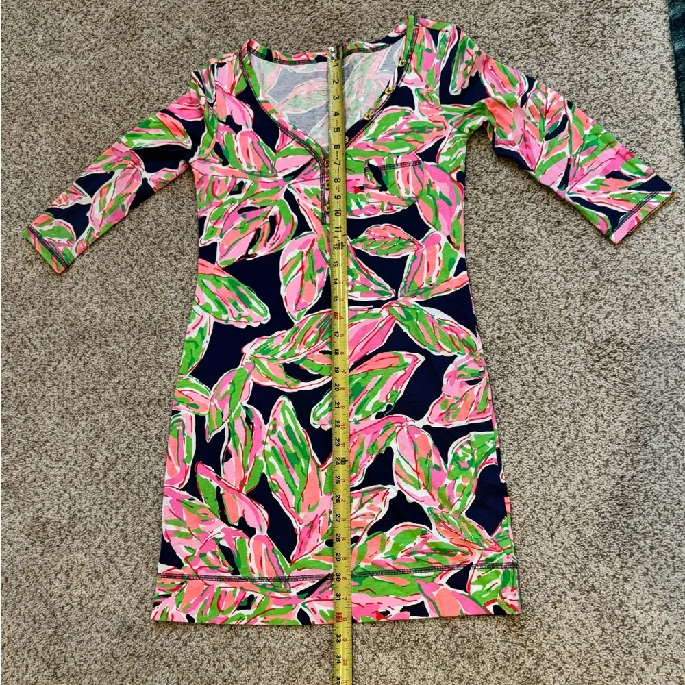 Lilly Pulitzer Resort CottageCore Brunch Marlowe Dress XS Tropical Pink Green - Image 5