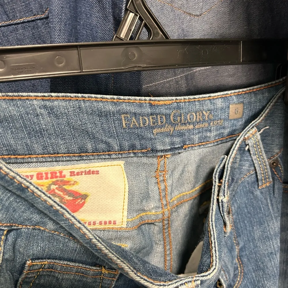 Cowboy GIRL Rerides Denim Bottoms With Wide Leg Lace Pants & Printed Pocket Size M - Image 7