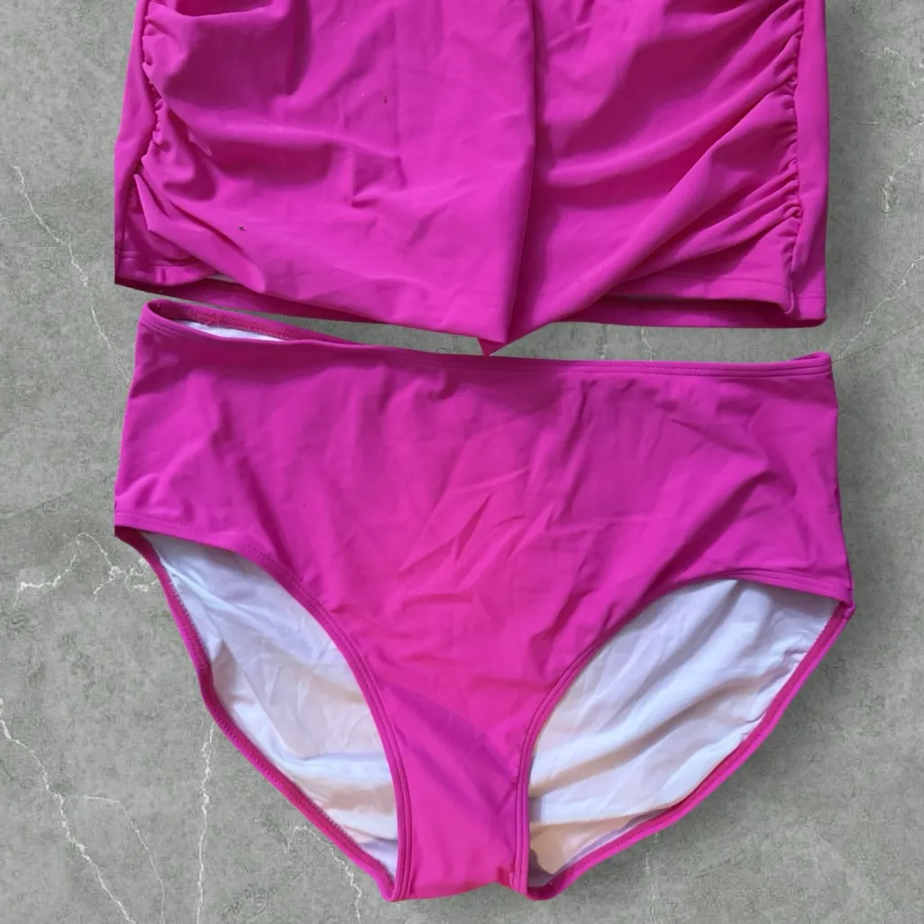 B2PRITY Two Piece Tankini Bathing Suit Set nwot Pink Size L - Image 3