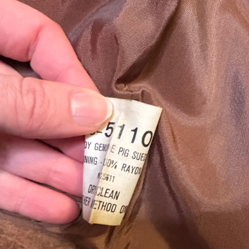 Avanti Vintage Chocolate Brown Cropped Suede Blazer - Image 5