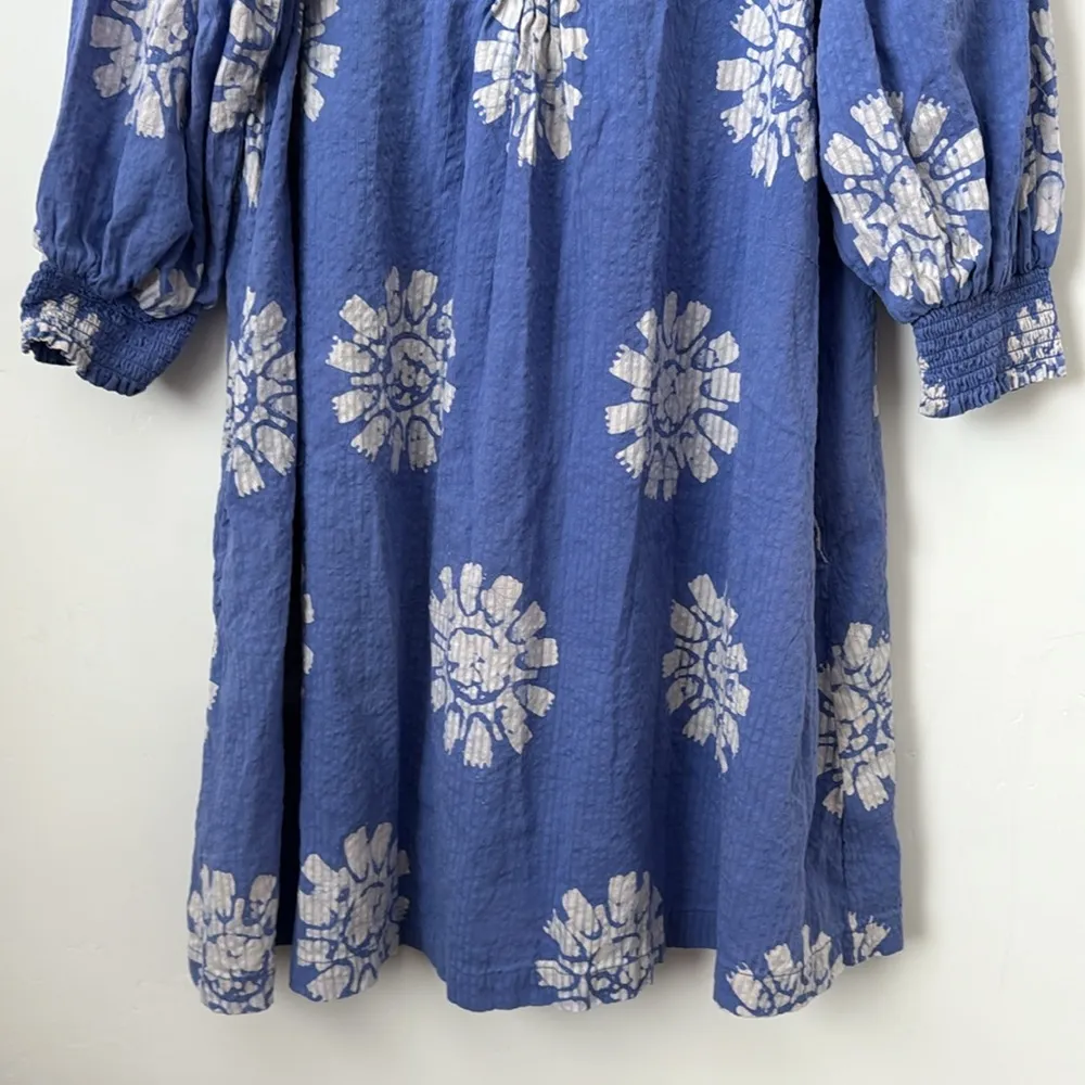 Anthropologie The Odells V-Neck Printed 100% Cotton Tunic Dress Size: L - Image 4