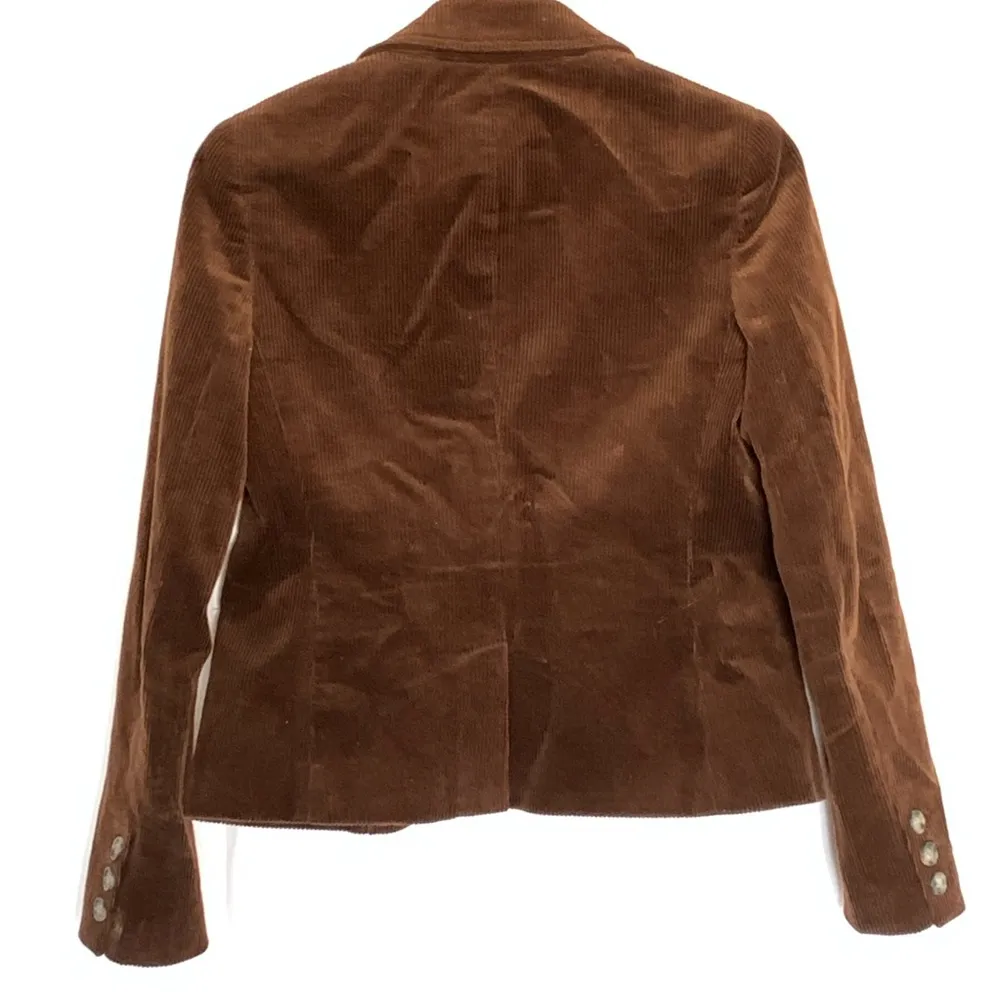 Theory Cropped Corduroy Jacket Blazer size 6 Brown - Image 8
