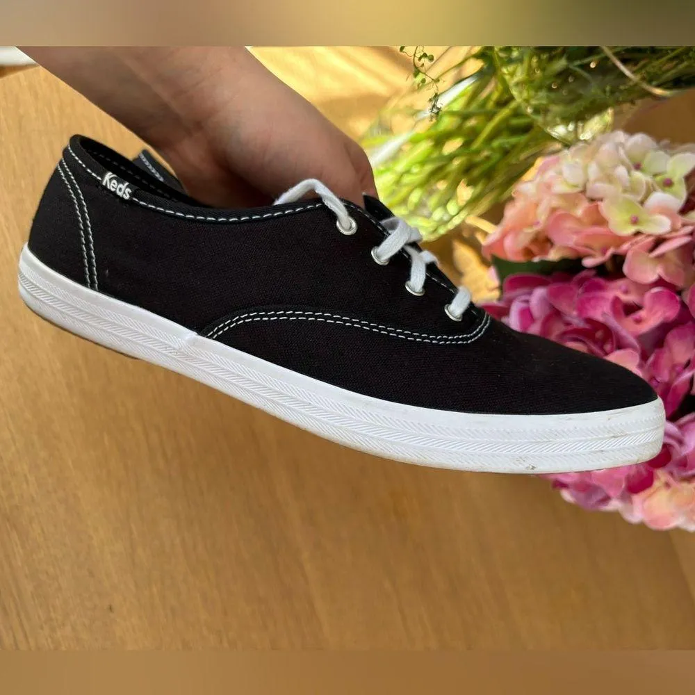 Keds Champion Originals Lace Up - Black and White - Image 3