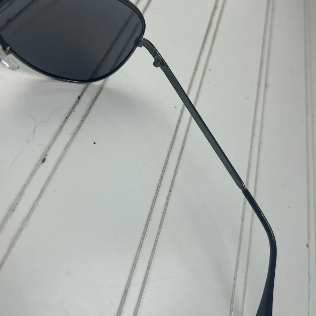 Warner Black Aviator Sunglasses Metal Frame Unisex Dark Tint Lenses - Image 5