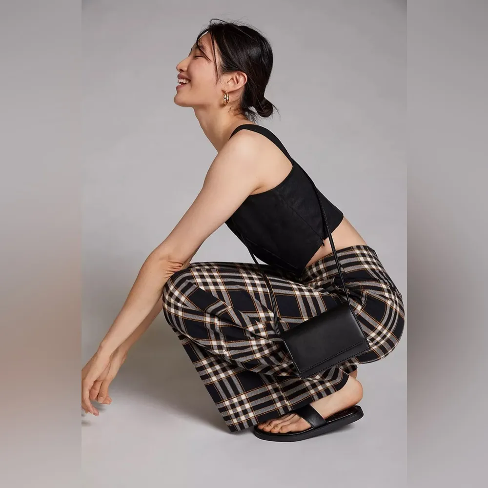 Maeve Plaid Wide-Leg High Waisted Pants Anthropologie - Image 4