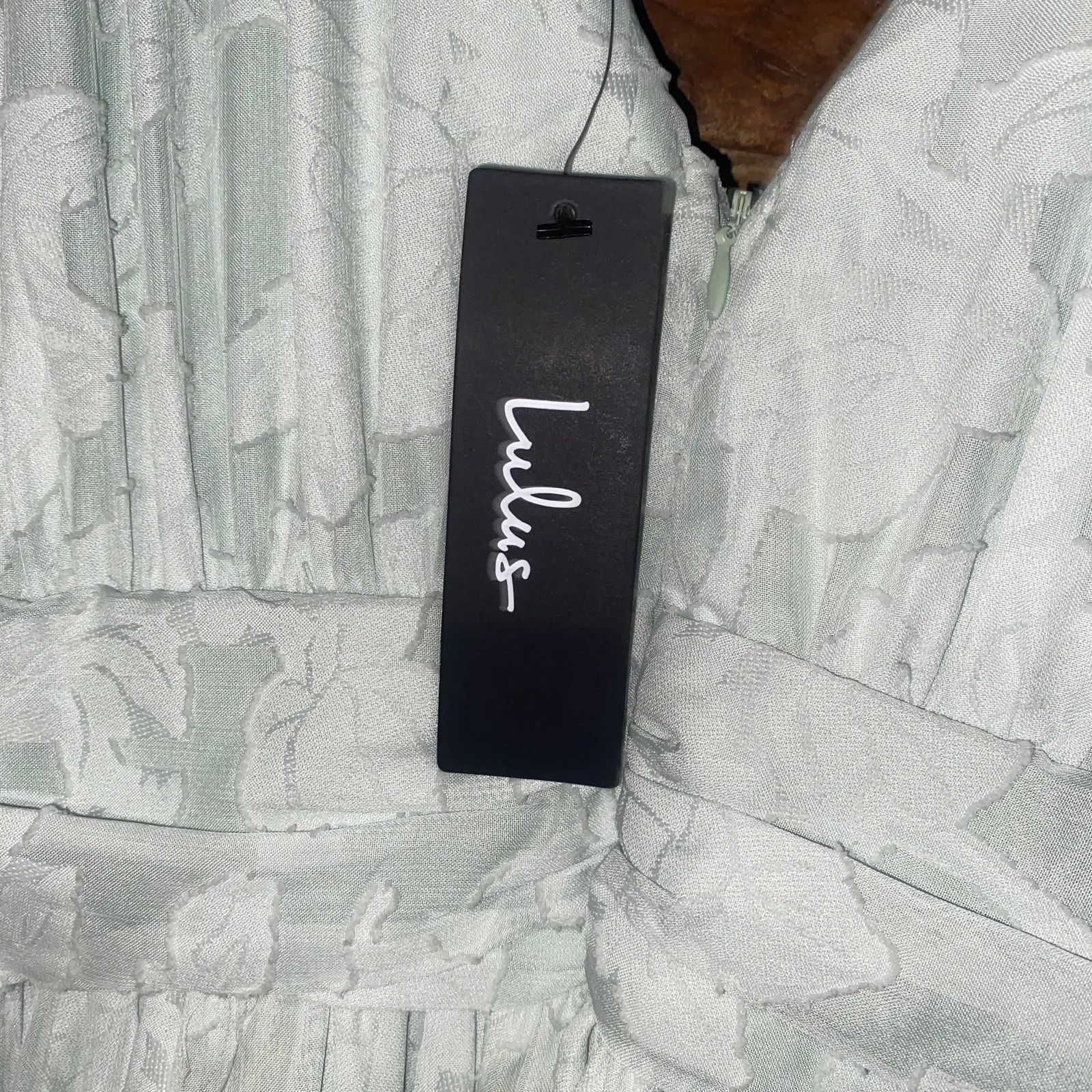 NWT Lulus Sweet Sophistication Sage Green Burnout Floral Maxi Dress Size Medium - Image 7