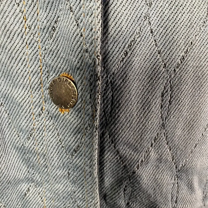 JACHS Girlfriend NEW YORK Quilted Denim Jacket Blue Size‎ XL Snap Front Casual - Image 7