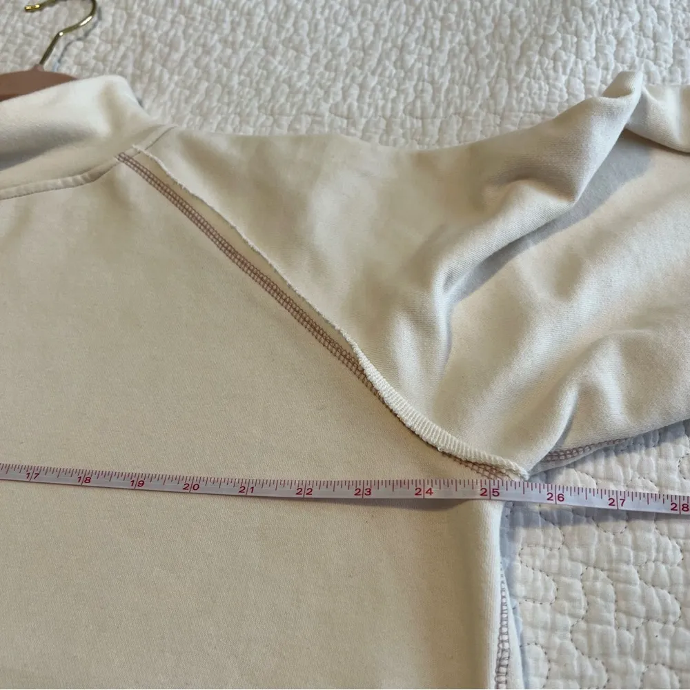 Anthropologie  Daily Practice Women’s Cream Mock Neck Cropped Sweatshirt Small - Image 10