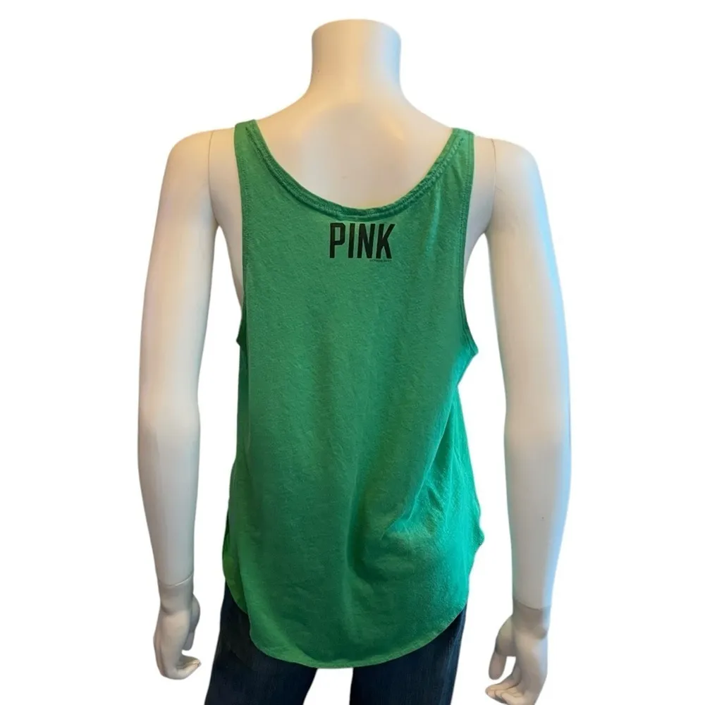 PINK Victoria’s Secret Green Black Sequin Kiss Me I’m Lucky Y2K Tank Top Size L Size L - Image 3