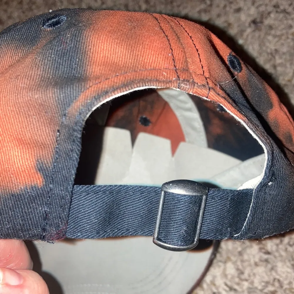 Black and Orange Bleach Dyed Bee Adustable Baseball Hat New - Image 7