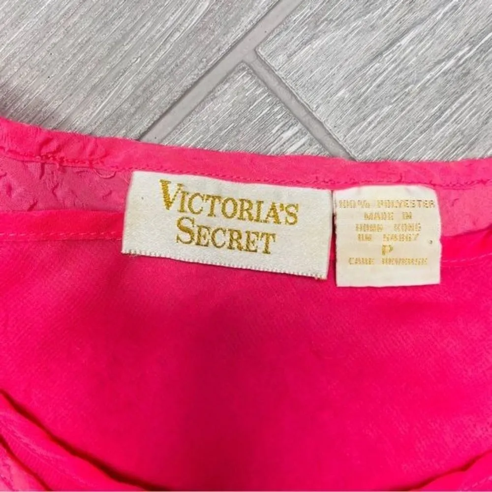 Vintage Victoria’s Secret gold label pink sheer flowy short sleeve top shirt pet - Image 2