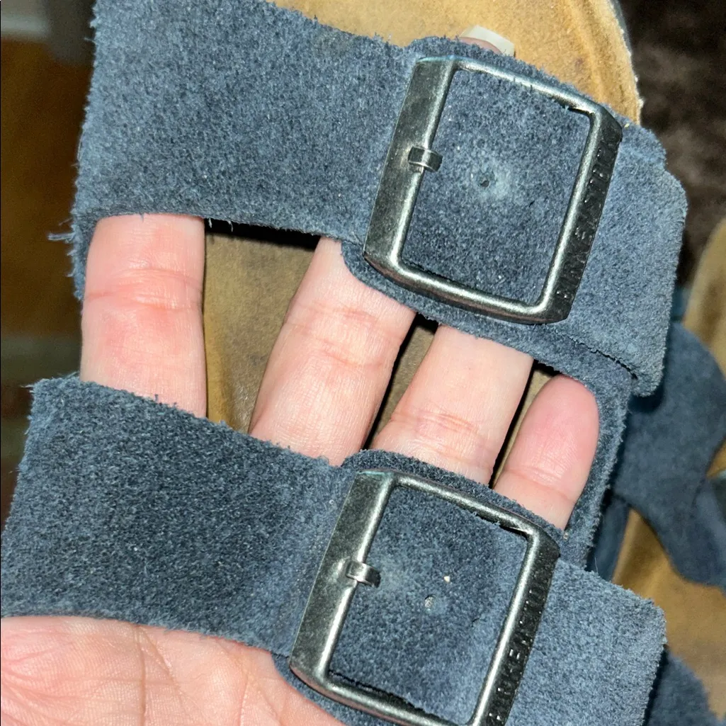 Birkenstock Blue Suede Sandals - Image 8