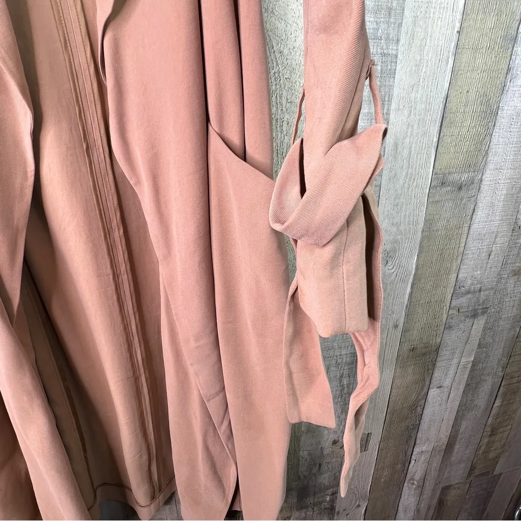 Express Size Small Tan Long Sleeve Toe Coatigan with Pockets - Image 4