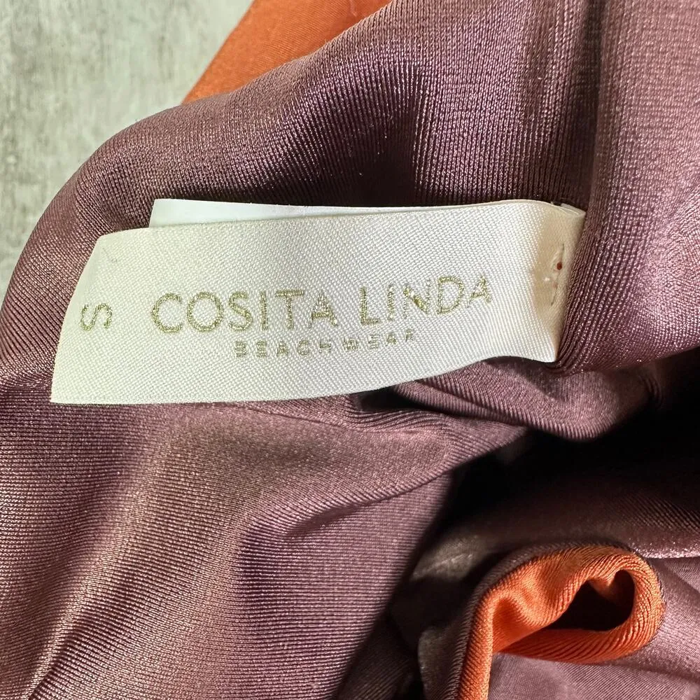 Cosita Linda One Shoulder Ruffle One Piece Swimsuit Size Small - Image 2