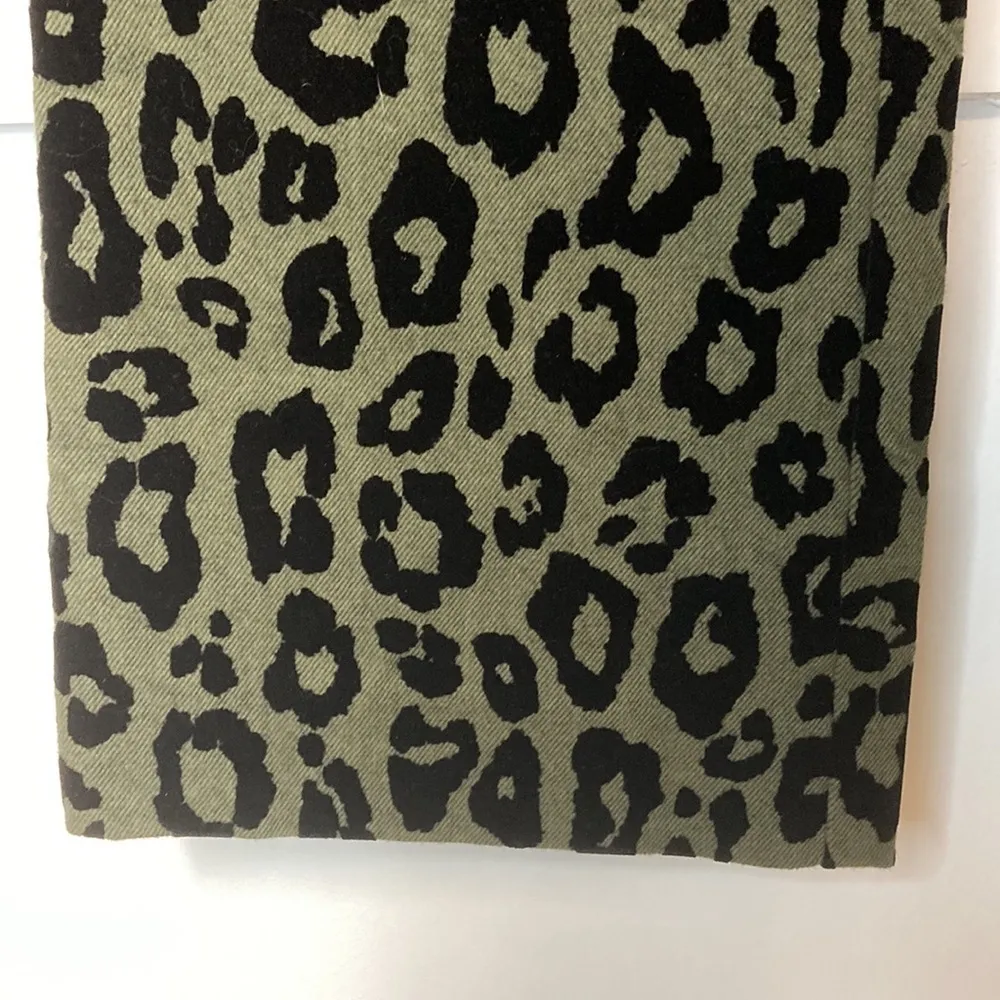 Derek Lam 10 Crosby Kick Flare Green & Black Leopard Print Jeans/Pants - Image 10