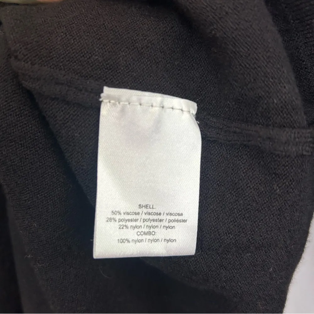 NWT H by Halston Lace Panel Black Cowl Neck  Sweater Size Medium - Image 15