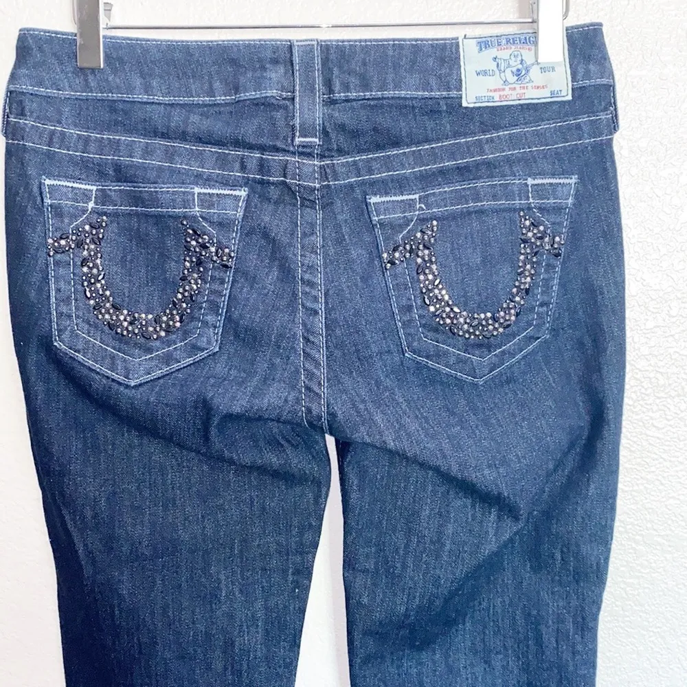 True Religion Dark Wash Jewel Pocket Bootcut Jeans - Image 7