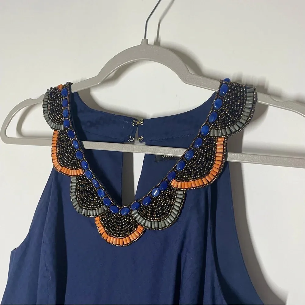 Cynthia Steffe Bead Embellished Neckline Tiered Dress Size 8 - Image 3