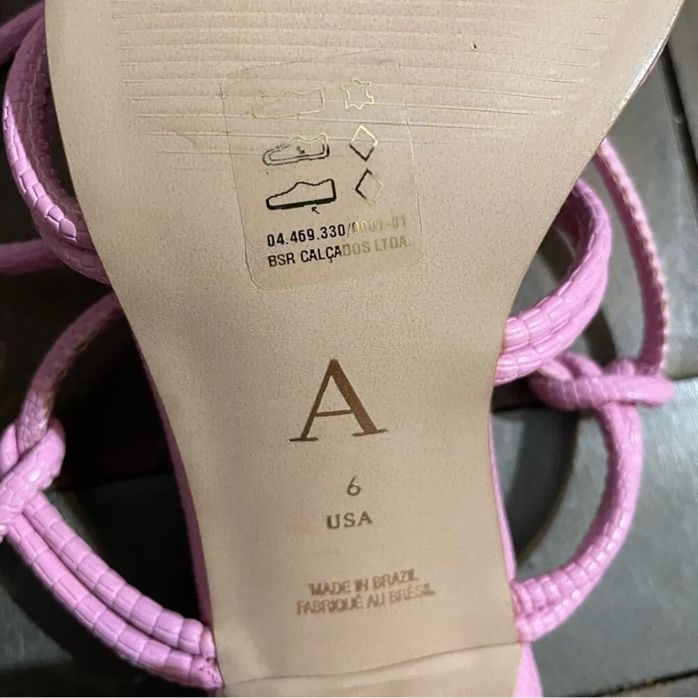Anthropologie pink strappy sandal heels - Image 13