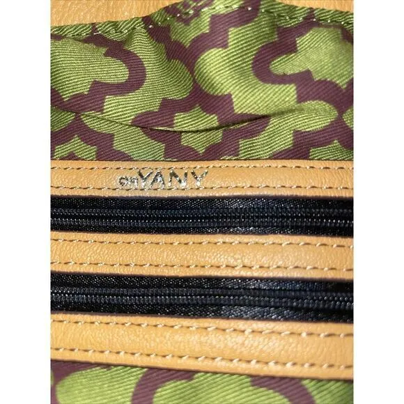 orYany Mustard Yellow Pebbled Leather Satchel Hobo Handbag 18x17"‎ - Image 4