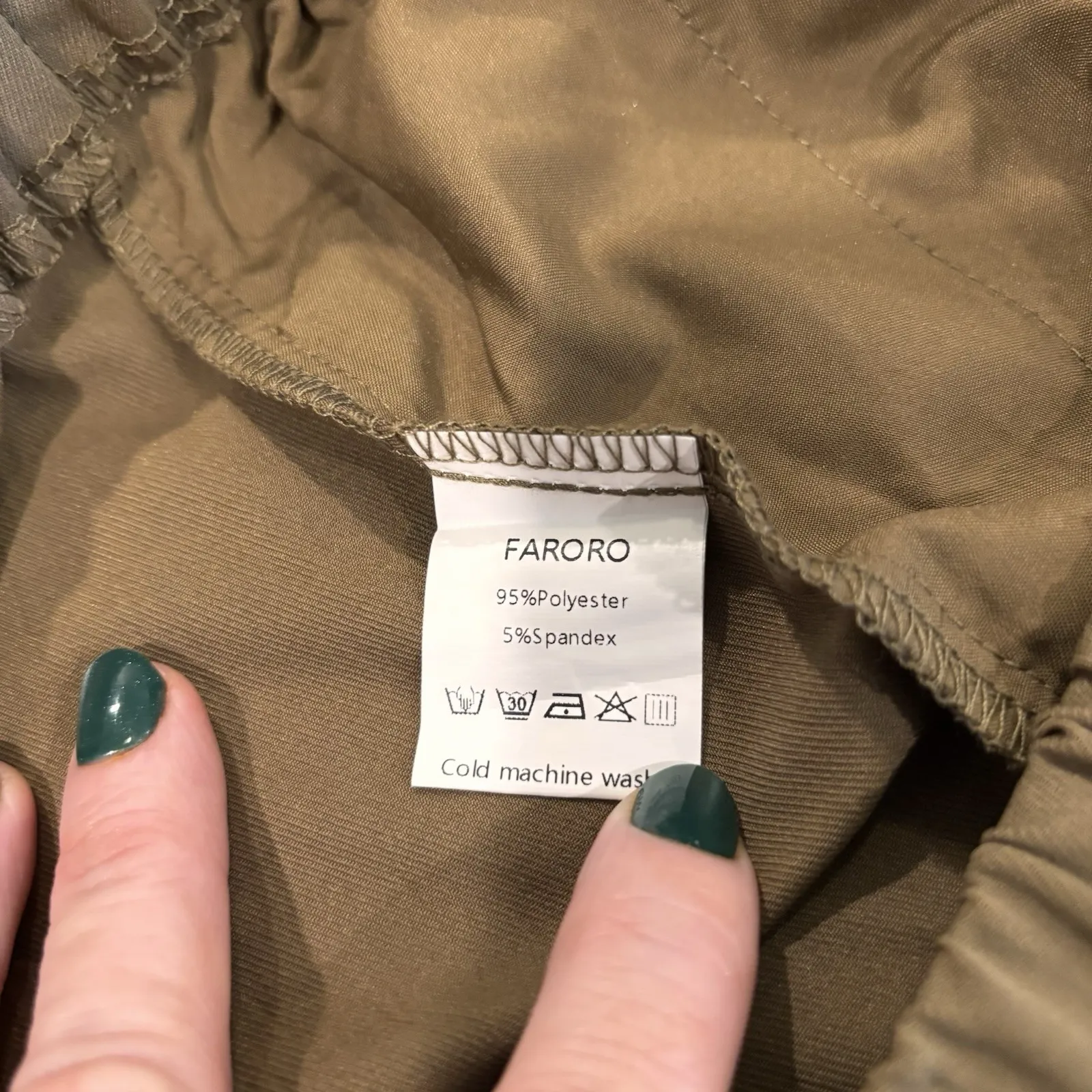 New FARORO Y2K Size Large Brown Cargo Balloon Skirt Elastic Waist Ruched Hem - Image 14