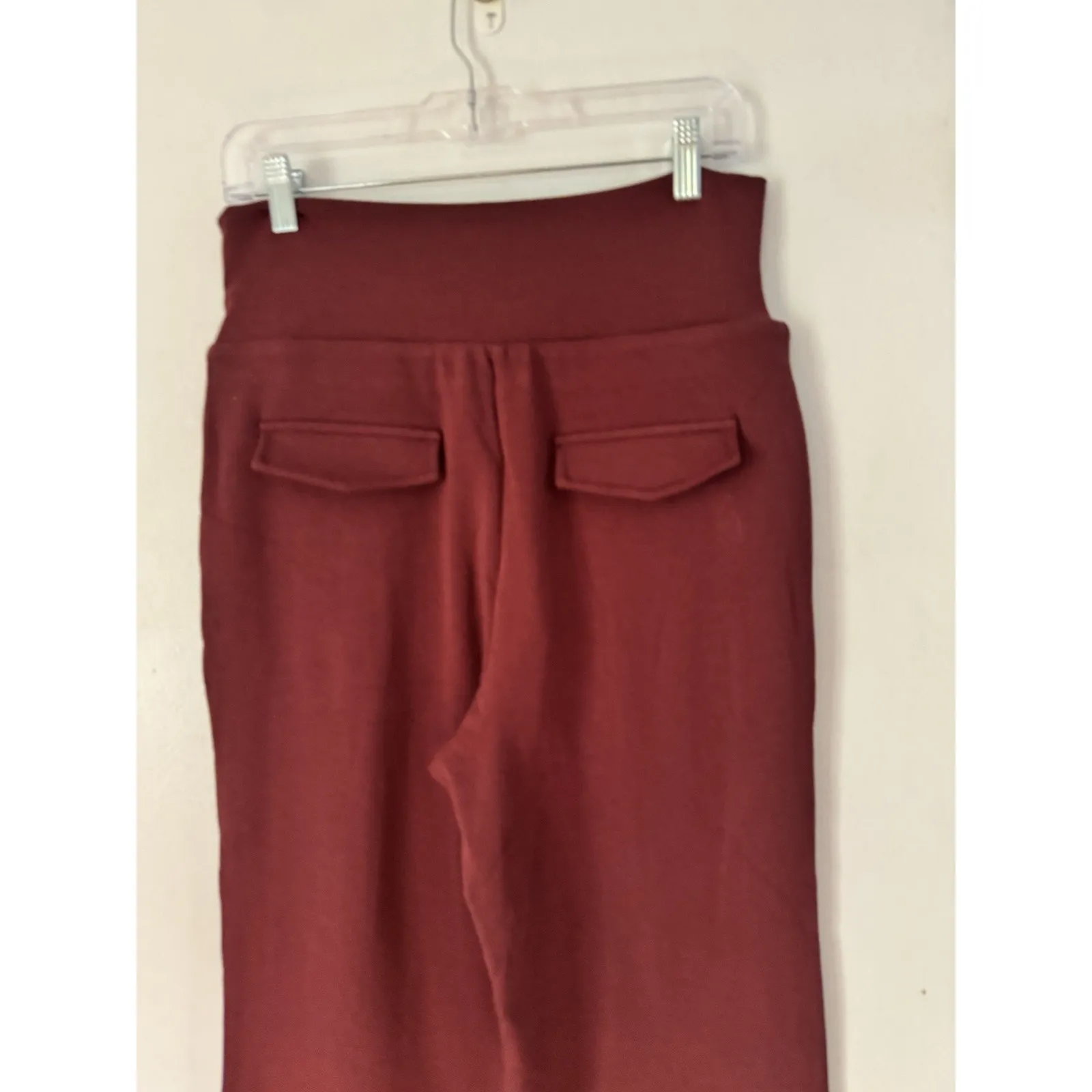 NWT OGL Tummy Warmer Pin Tuck Wide Leg Pants Plum Berry Size Medium Purple - Image 4