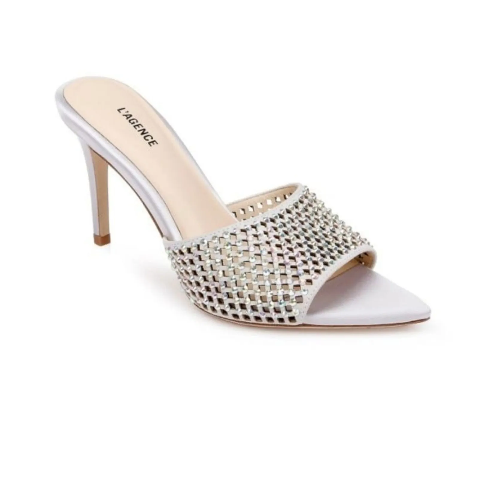 L'AGENCE Heels Womens 12 Lilac Crystal Sparkle Embellished Sandals Pumps Shoes - Image 2