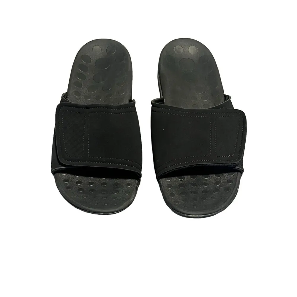 Medical Soles Slides Sandals Size M6 W7 Adjustable Strap Black Slip On NEW - Image 2