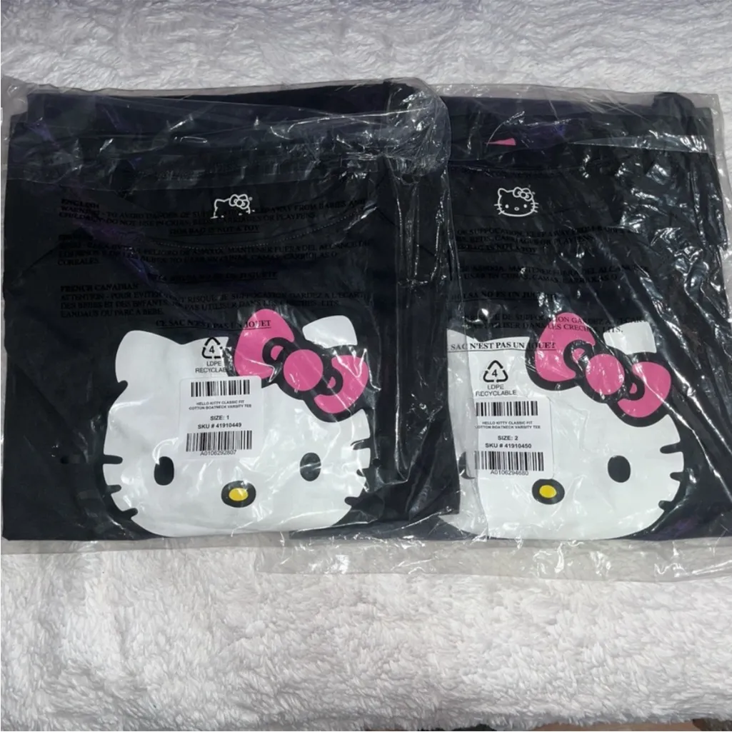 Hello Kitty Classic Fit Cotton Boatneck Varsity Tee - Image 5