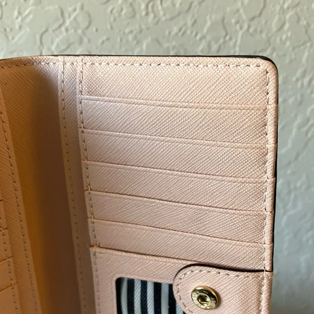 Kate Spade: Blush Pink Laurel Way Jeweled Bow Saffiano Leather Wallet- 12 slots - Image 10