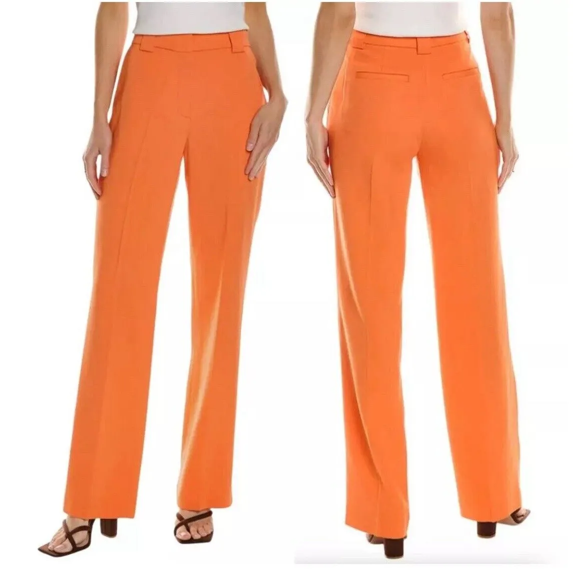 A.L.C. Kennedy Trouser Pants Clementine‎ Orange Straight Leg Slacks NEW Size 00 - Image 8